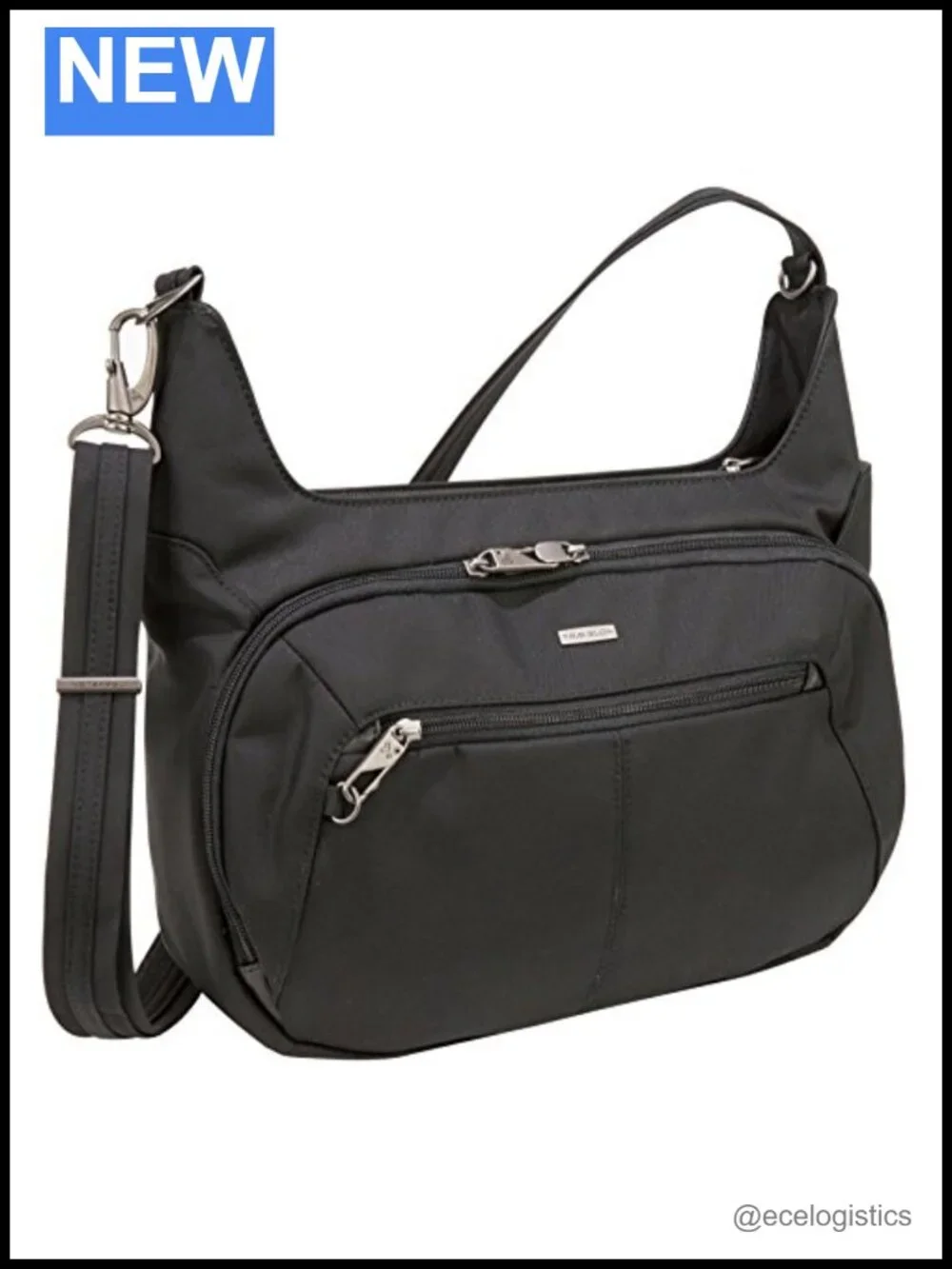 Travelon Anti-Theft Concealed Carry Hobo Messenger Bag, Black